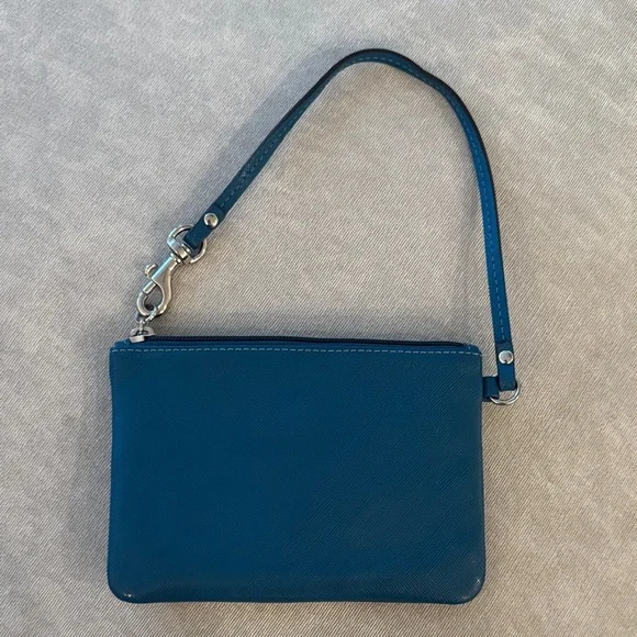 Coach Teal Leather Wristlet - Picture 3 of 3